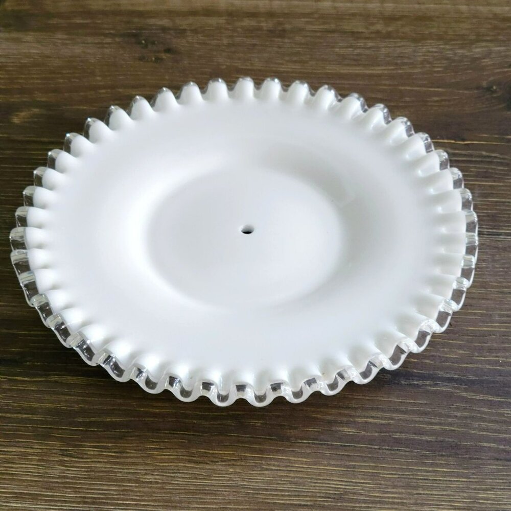 Mismatched Vintage 2-Tiered Glass Dessert Stand Fenton Silver Crest & Heisey - Picture 6 of 16
